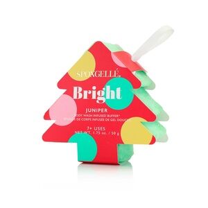 Spongelle Bright Juniper Holiday Trees Body Wash Infused Buffer - Red and Green